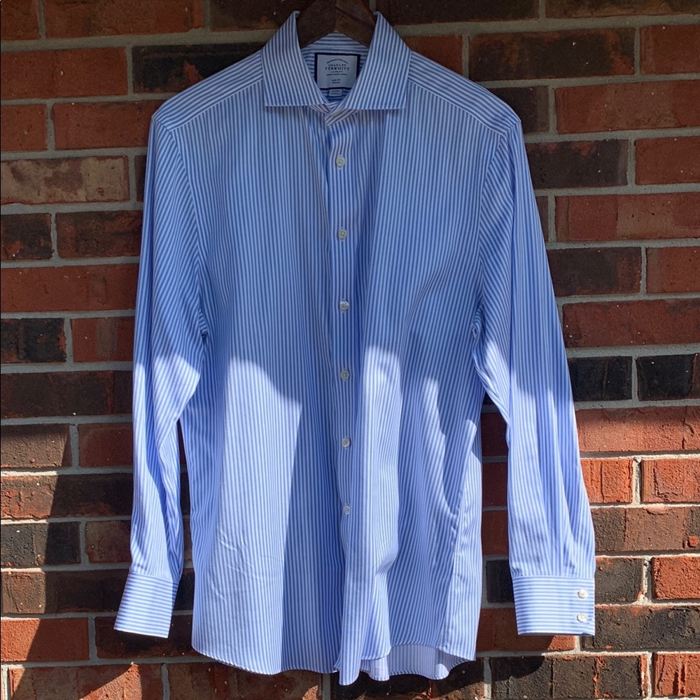 Charles Tyrwhitt Non-Iron Sky Blue Stripe Shirt